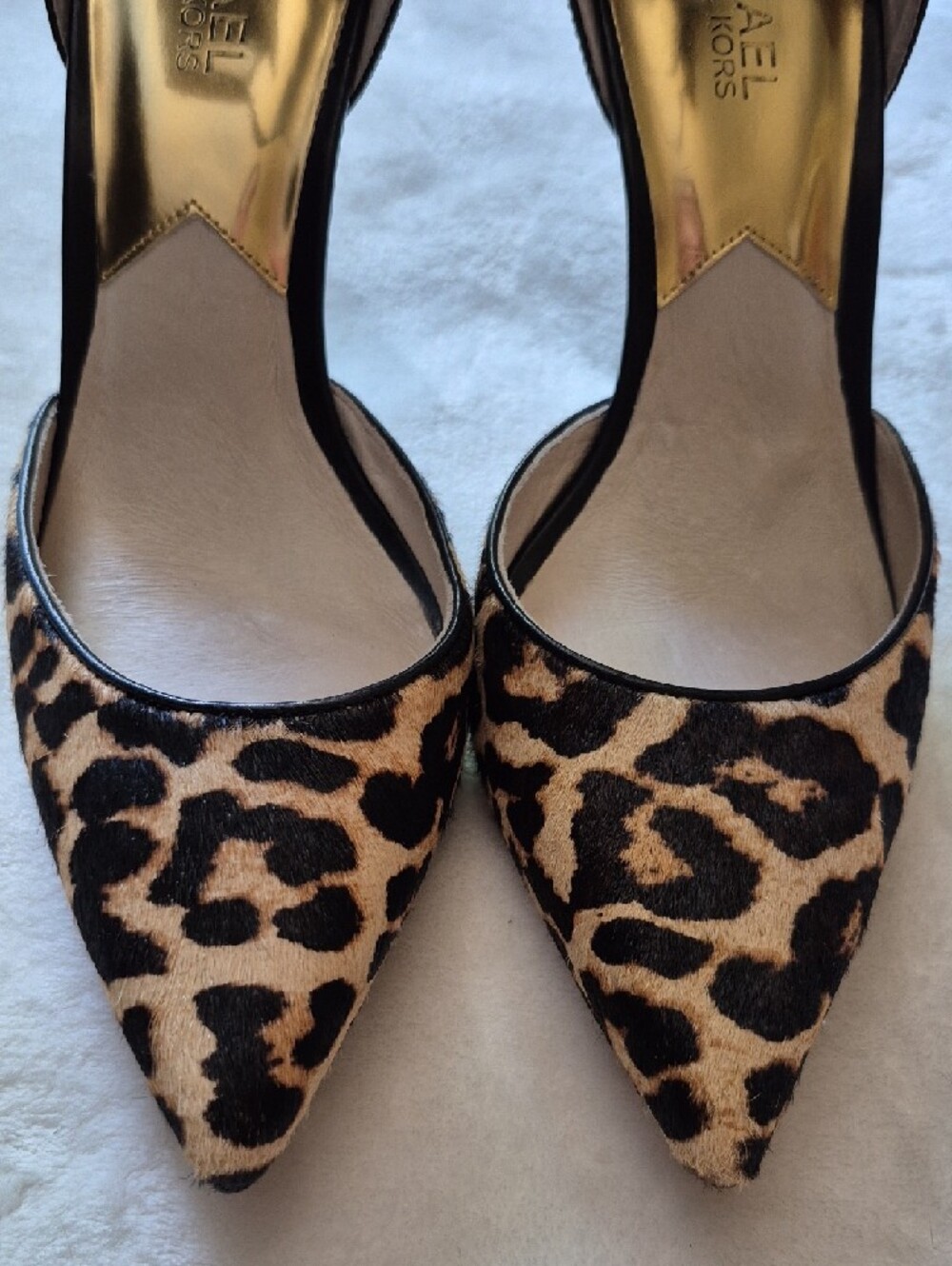 MICHAEL Michael Kors Leopard Print and Black Ankle-Strap Pumps - Picture 4 of 14
